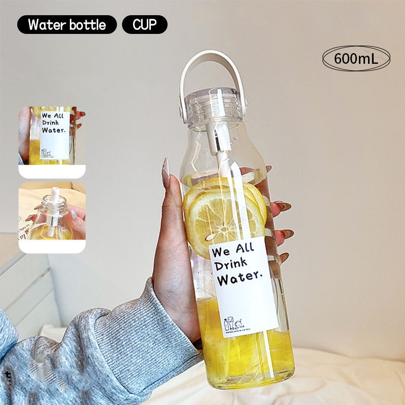 Outdoor Sport Glass Water Bottle - زجاجة مياه زجاجية سميكة 600 مل