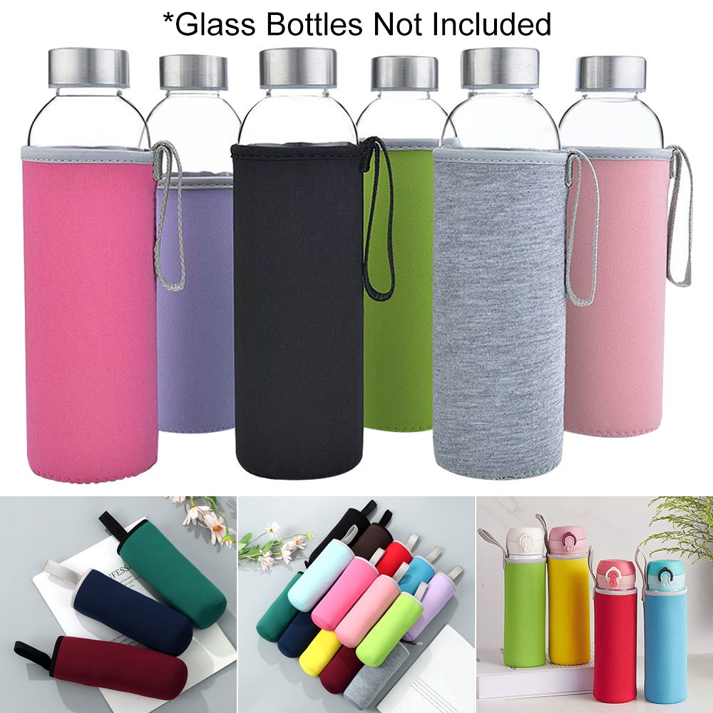Outdoor Sport Glass Water Bottle - حقيبة رياضية خارجية محمولة، غطاء زجاجة