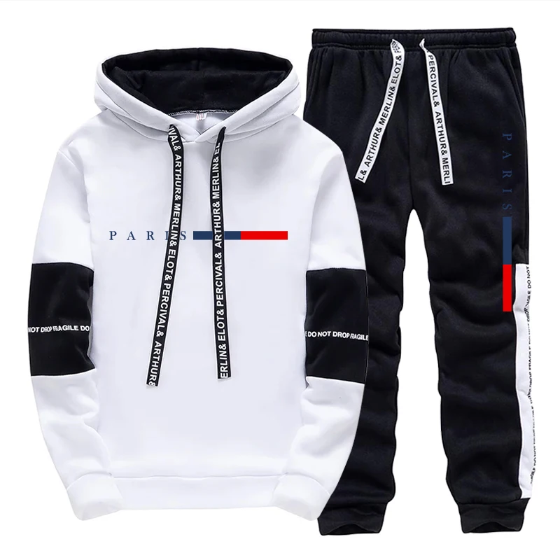 Outdoor Sportswear - طقم رجالي/هودي/بنطلون بتصميم باريسي عصري للخريف
