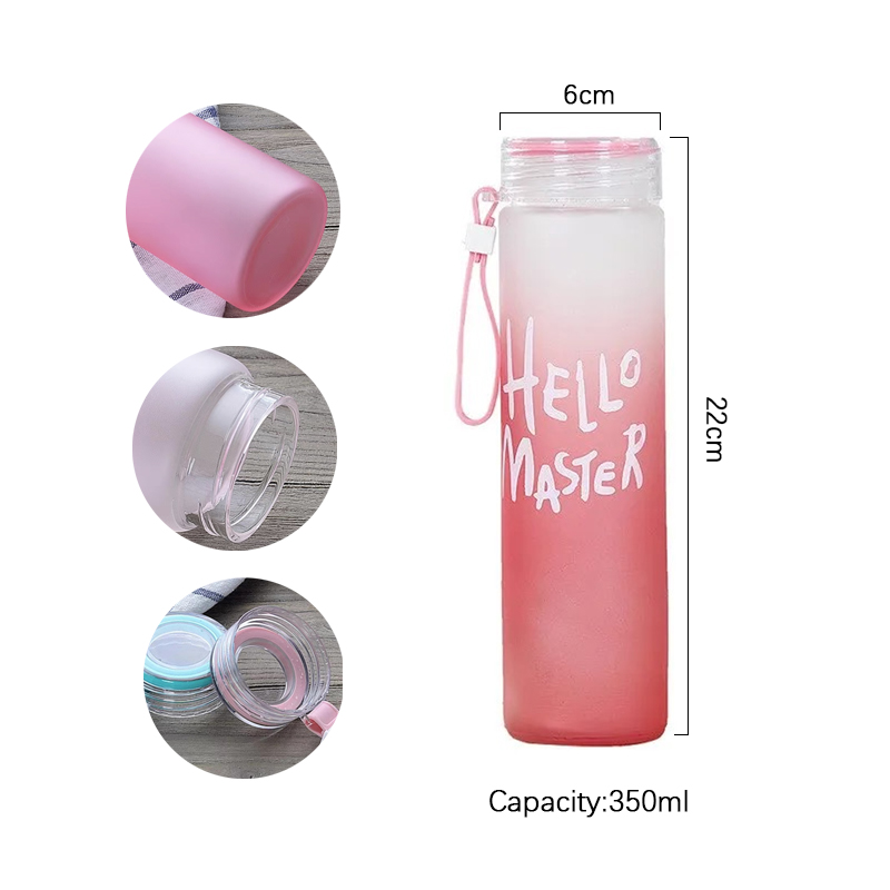 Outdoor Sport Glass Water Bottle - كوب حروف سيليكون رياضي سعة 350
