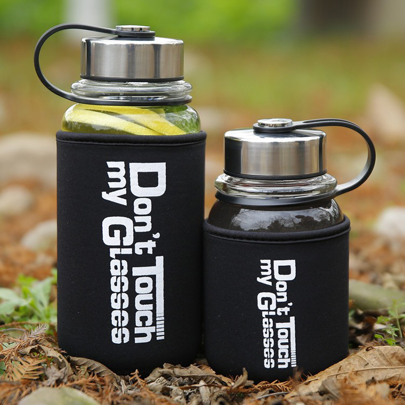 المحمولة 1000 مللي الزجاج زجاج - مراجعة Outdoor Sport Glass Water Bottle وسعره