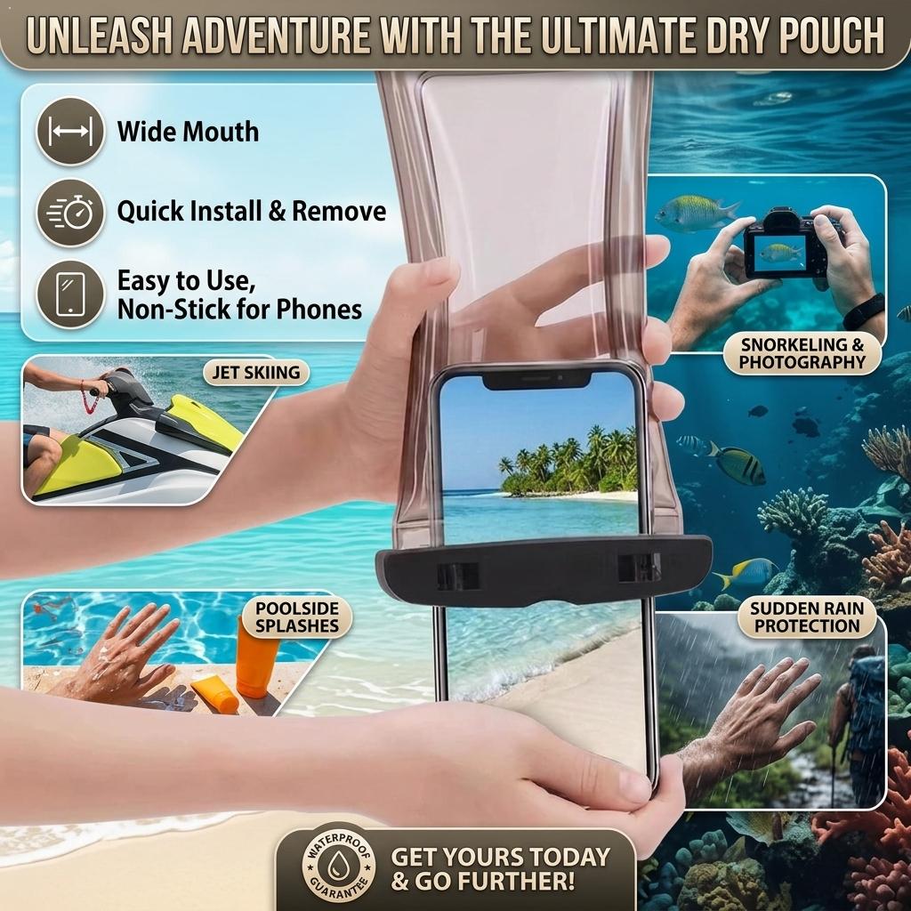 حافظة هاتف مقاومة للماء شفافة، - مراجعة Outdoor Sports Accessories وسعره