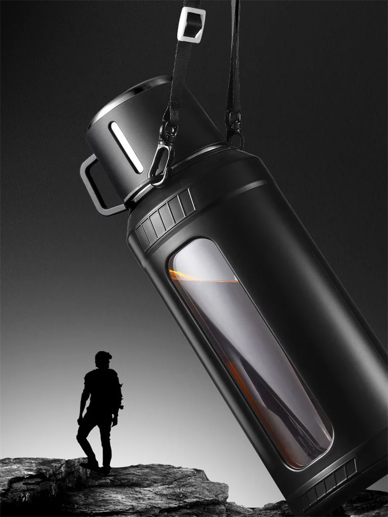 زجاجة ماء زجاجية كبيرة السعة 2 - مراجعة Outdoor Sport Glass Water Bottle وسعره