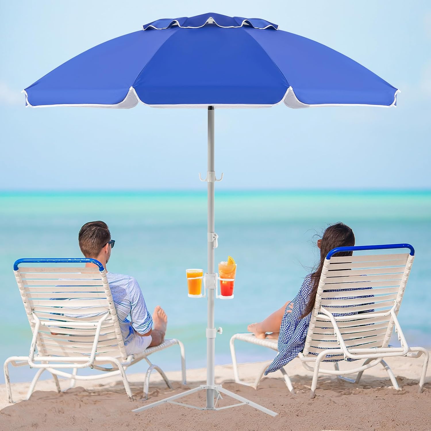 مظلة محمولة بطول 6.5 قدم مع حا - مراجعة Outdoor Sports Umbrella وسعره